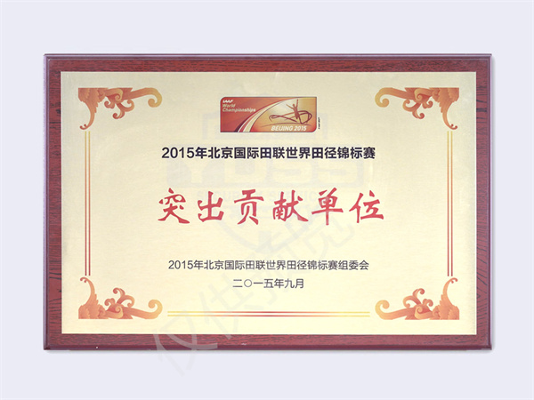 2015國(guó)際田聯(lián)世錦賽突出貢獻(xiàn)單位